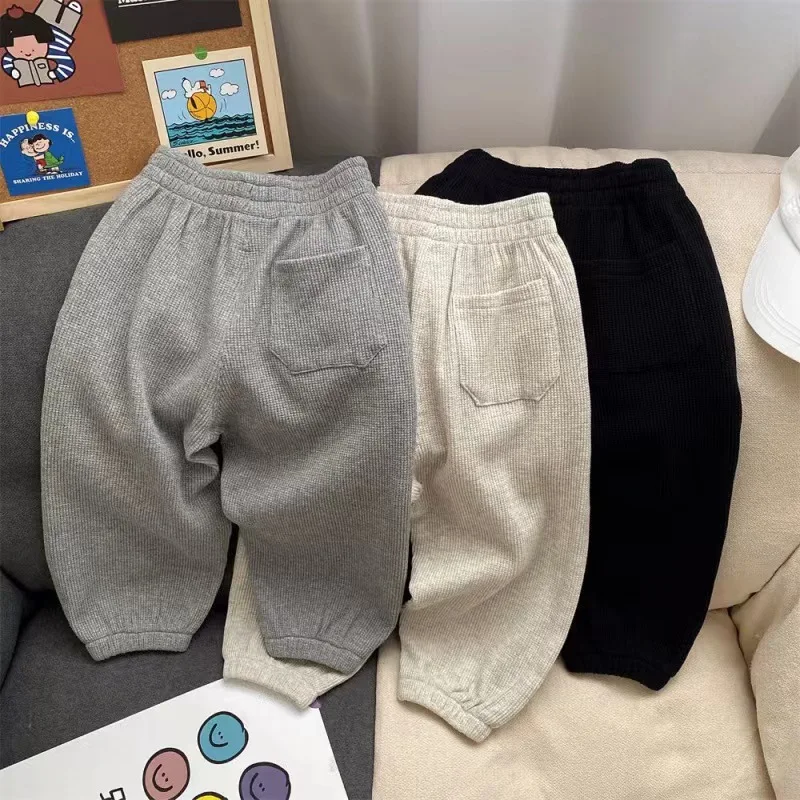 New Spring Boys Waffle Plaid Casual Pants Children'S Spring And Autumn Drawstring Pants Baby Fall Loose Pants
New Spring Boys Waffle Plaid Casual Pants Children'S Spring And Autumn Drawstring Pants Baby Fall Loose Pants