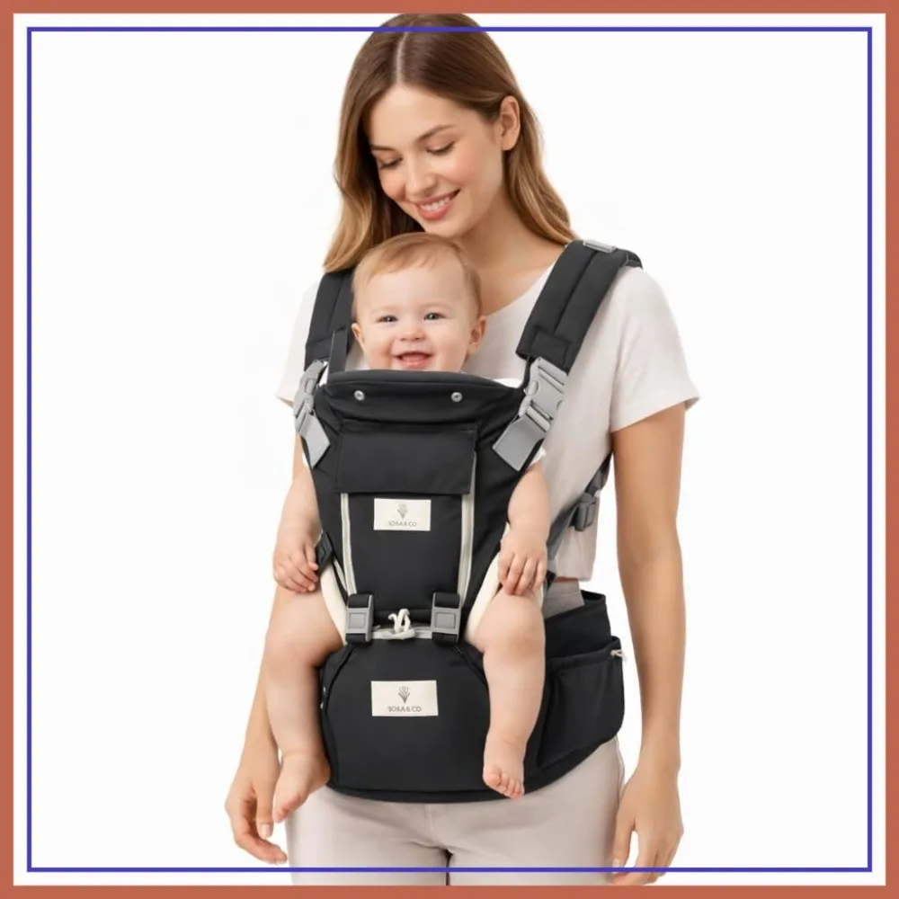 6 in 1 Ergonomic Baby Carrier with Hip Seat, Breathable & Adjustable for 7-44 lbs, Easy to Wear
6 in 1 Ergonomic Baby Carrier with Hip Seat, Breathable & Adjustable for 7-44 lbs, Easy to Wear