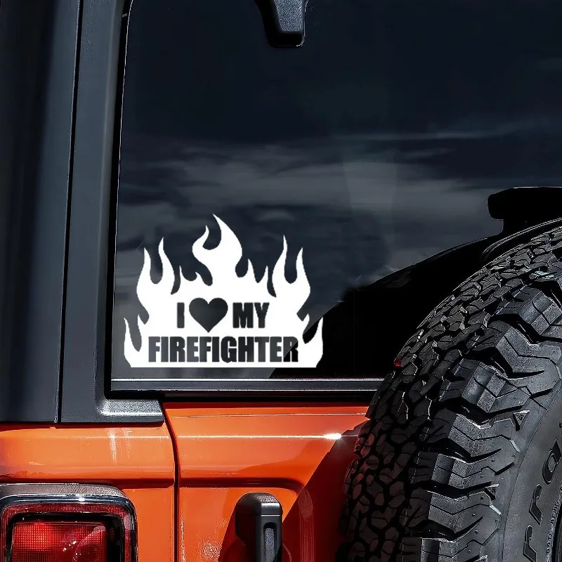White Design Adhesive Decal for Car Laptop Phone Decorative I Love My Firefighter Flame Sticker Black
White Design Adhesive Decal for Car Laptop Phone Decorative I Love My Firefighter Flame Sticker Black