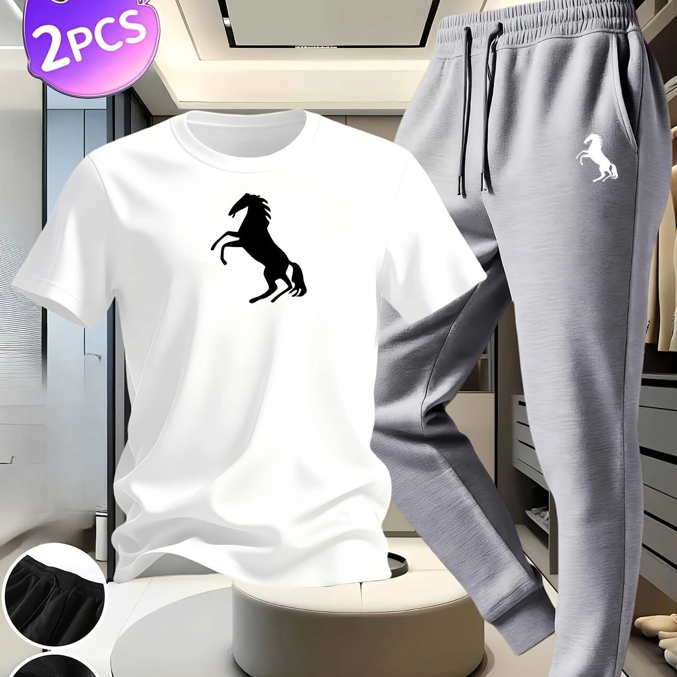 Best-selling men's pure cotton personalized print short-sleeved t-shirt + thin drawstring cuffed trousers slimming and versatile
Best-selling men's pure cotton personalized print short-sleeved t-shirt + thin drawstring cuffed trousers slimming and versatile