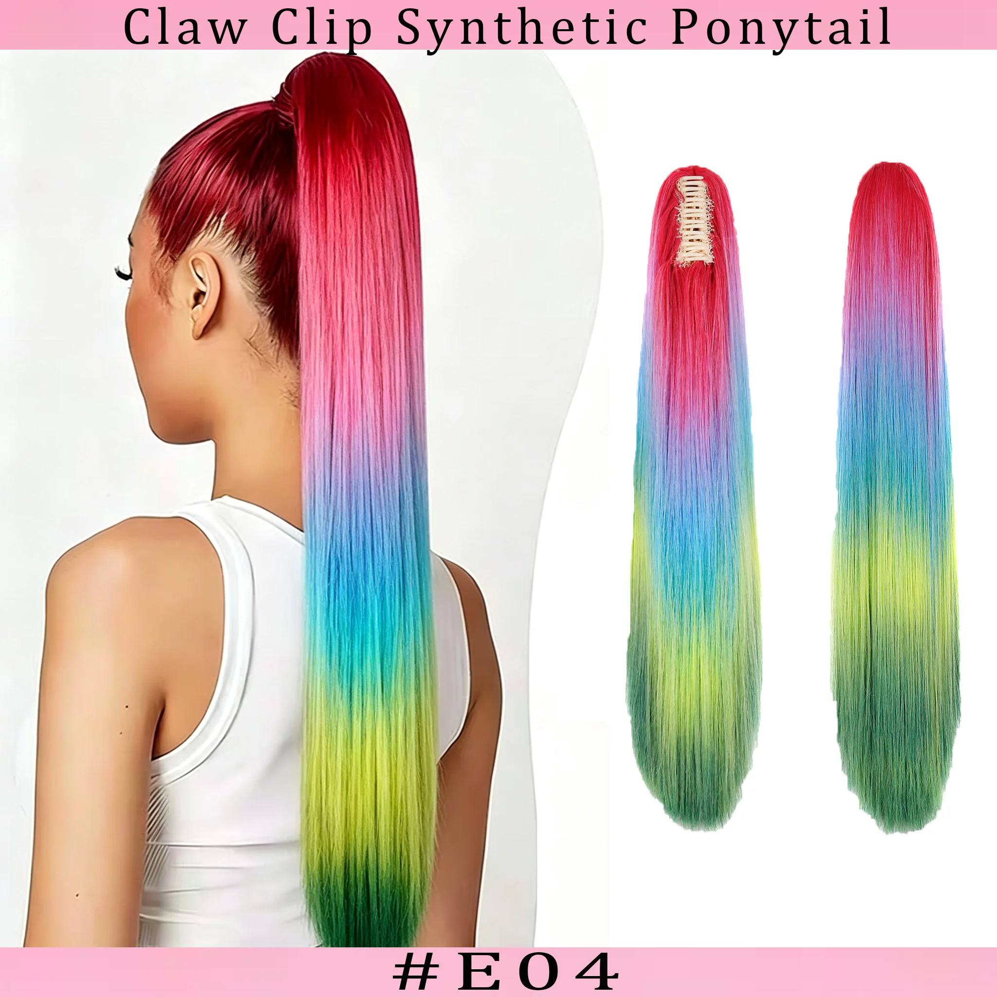 Synthetic Straight Claw Clip Ponytail Hair Extension Long Gradient Straight Ponytail Wig Multiple Color Options for Daily Use
Synthetic Straight Claw Clip Ponytail Hair Extension Long Gradient Straight Ponytail Wig Multiple Color Options for Daily Use