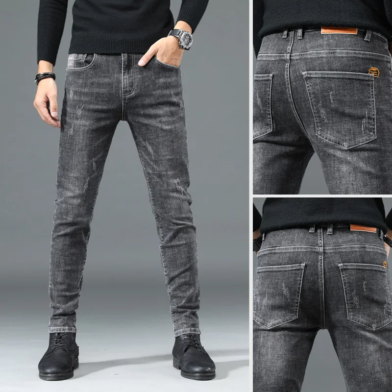 Grey Denim Jeans Men's Spring Summer Slim Feet 2022 Autumn Korean Fashion 27-38 Casual Cowboy Long Trousers Men's Pencil Pants
Grey Denim Jeans Men's Spring Summer Slim Feet 2022 Autumn Korean Fashion 27-38 Casual Cowboy Long Trousers Men's Pencil Pants