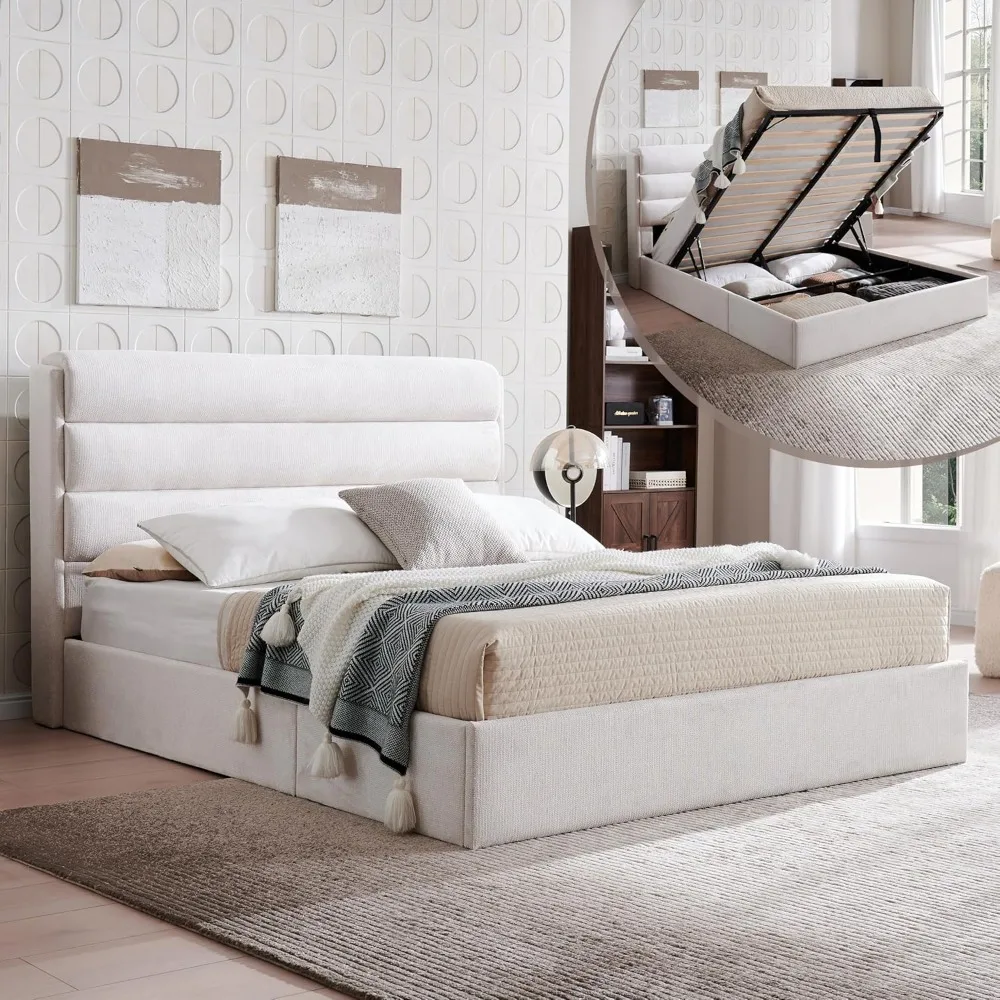 Подъемная кровать размера «queen-size», мягкая кровать-платформа с гидравлической системой и опорой с деревянными рейками, каркас кровати размера «queen-size» с 3-сторонней частью
Подъемная кровать размера «queen-size», мягкая кровать-платформа с гидравлической системой и опорой с деревянными рейками, каркас кровати размера «queen-size» с 3-сторонней частью