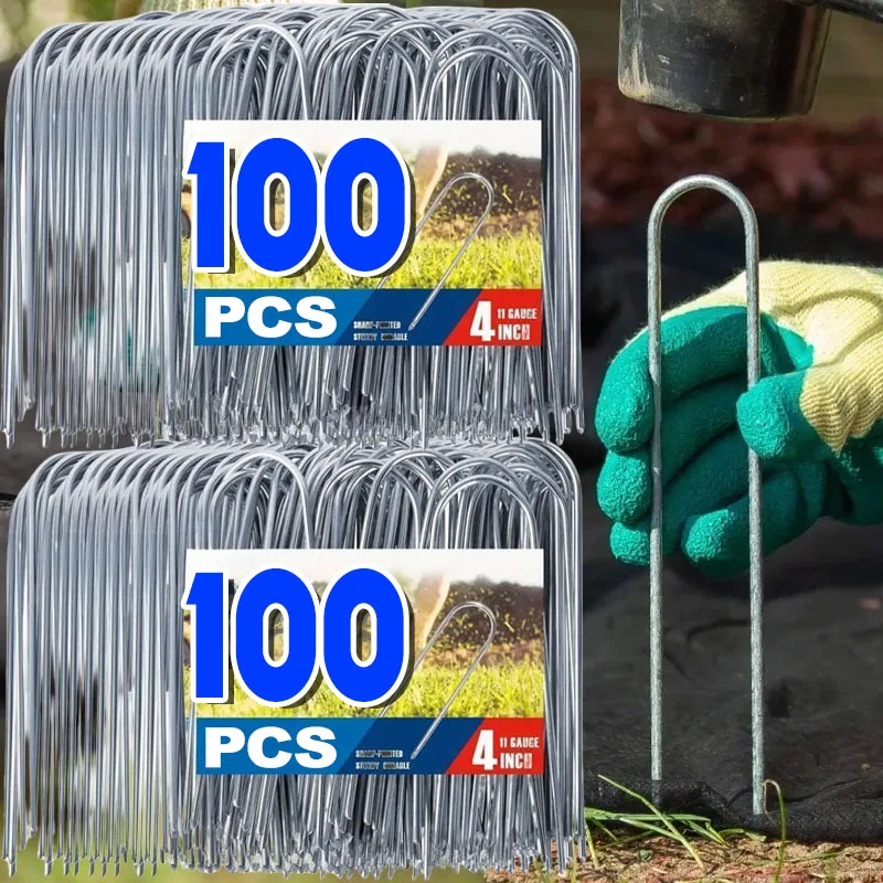 U-type Garden Staples Heavy-duty Fence Stake Sod Pins Galvanized Landscape Stakes Spike for Holding Weed Barrier Ground Cover
U-type Garden Staples Heavy-duty Fence Stake Sod Pins Galvanized Landscape Stakes Spike for Holding Weed Barrier Ground Cover