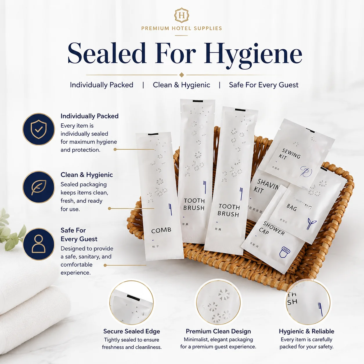 Hotel Disposable Toiletries Set Toothbrush Comb Razor Shower Cap Cotton Swab Guest Amenities Kit for Hotel Motel Airbnb Homestay
Hotel Disposable Toiletries Set Toothbrush Comb Razor Shower Cap Cotton Swab Guest Amenities Kit for Hotel Motel Airbnb Homestay