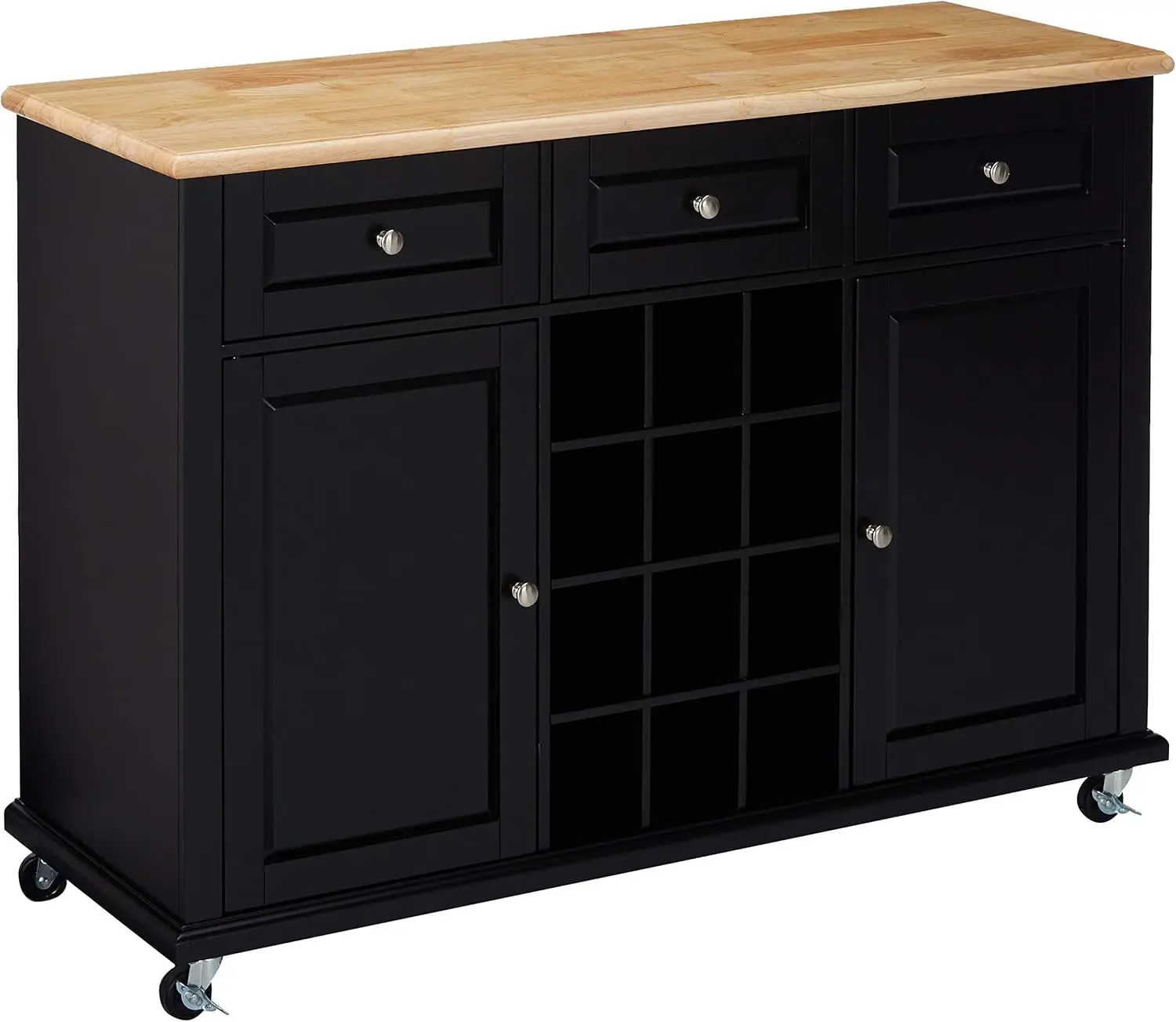 Furniture Wine Rack Sideboard Buffet Server Console Table With Storage, Black