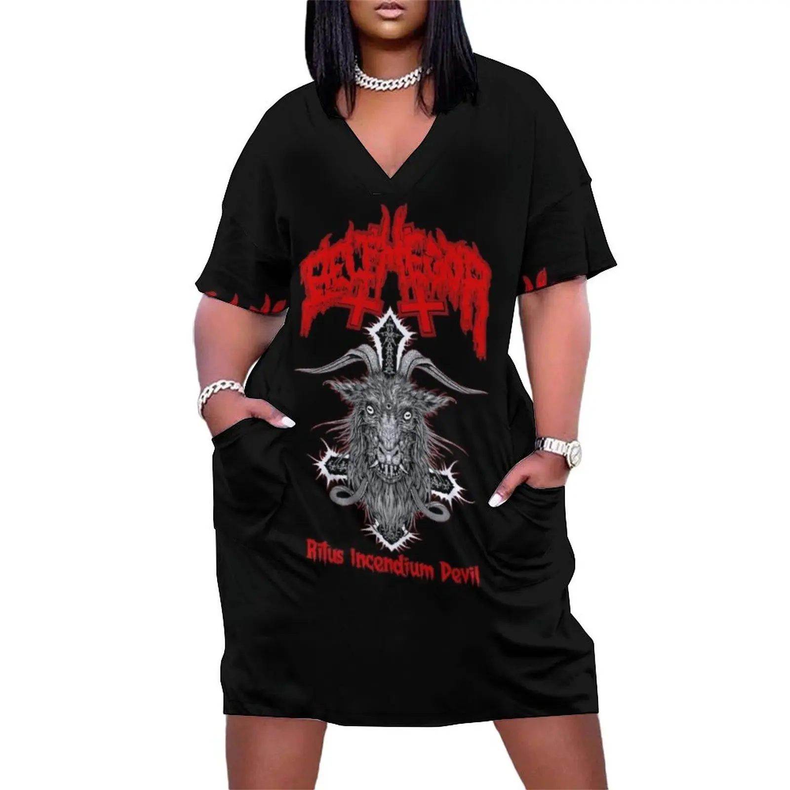 Belphegor-Ritus Incendium Devil Loose Pocket Dress Women's summer dresses ladies dresses for women 2025 Women long dress
Belphegor-Ritus Incendium Devil Loose Pocket Dress Women's summer dresses ladies dresses for women 2025 Women long dress