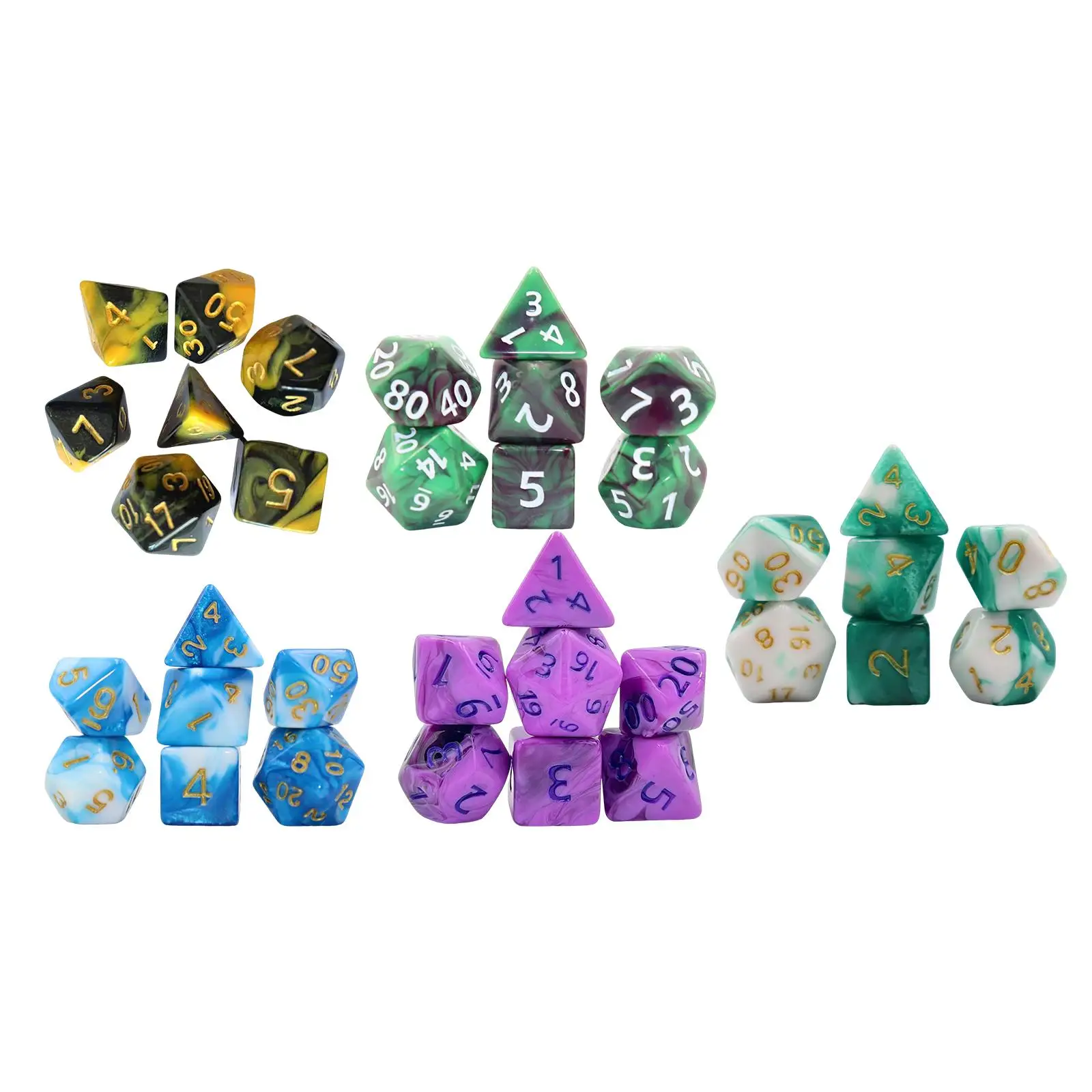 7 Pieces Acrylic Polyhedral Dices, Table Games, Multi Sided Dices Set for Roll
7 Pieces Acrylic Polyhedral Dices, Table Games, Multi Sided Dices Set for Roll