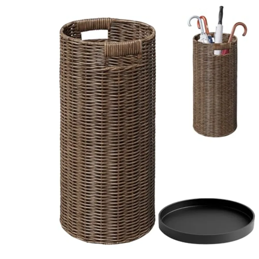 Rattan Umbrella Holder 20.8" H X 10" DHandmade Wicker Umbrella Stand Indoor with Dip Tray Sturdy Umbrella Holders for Entryway
Rattan Umbrella Holder 20.8" H X 10" DHandmade Wicker Umbrella Stand Indoor with Dip Tray Sturdy Umbrella Holders for Entryway