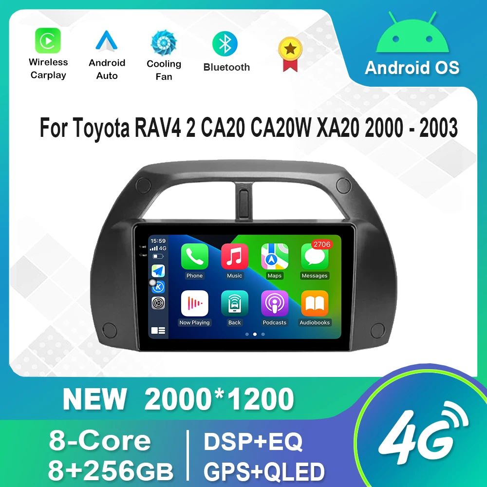 For Toyota RAV4 2 CA20 CA20W XA20 2000 - 2003 HD Touch Screen Android Auto Video Multimedia Player Bluetooth GPS Navigation DSP
For Toyota RAV4 2 CA20 CA20W XA20 2000 - 2003 HD Touch Screen Android Auto Video Multimedia Player Bluetooth GPS Navigation DSP