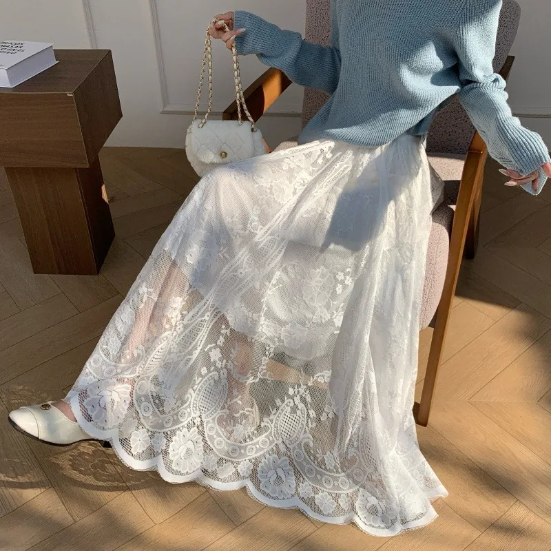 White Lace Me f Skirt Underdr for Elastic Waist Vintage Hanfu Base Layer Slimming Long Skirts
White Lace Me f Skirt Underdr for Elastic Waist Vintage Hanfu Base Layer Slimming Long Skirts
