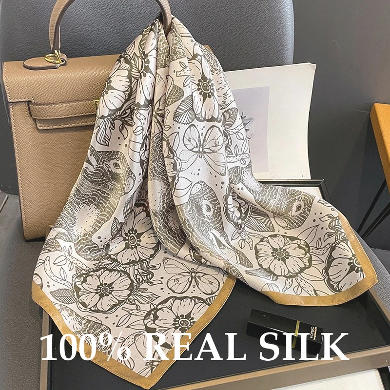 Fashion 100% Real Pure Silk Headscarf Square Satin Scarf for Women Shawl Foulard Hijab Neckerchief Bandana Wrist Bufanda Echarpe
Fashion 100% Real Pure Silk Headscarf Square Satin Scarf for Women Shawl Foulard Hijab Neckerchief Bandana Wrist Bufanda Echarpe