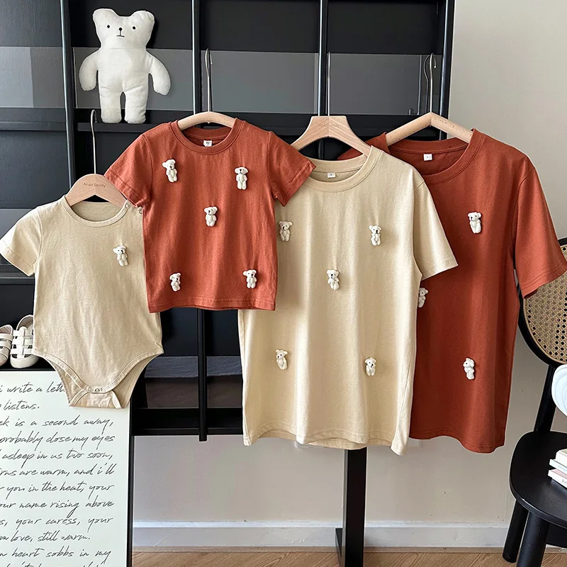 Family Funny Tee Shirts Bear Summer Baby Bodysuit Parent-child Clothes Father Mother and Daughter Son Kids Short Sleeve T Shirts
Family Funny Tee Shirts Bear Summer Baby Bodysuit Parent-child Clothes Father Mother and Daughter Son Kids Short Sleeve T Shirts