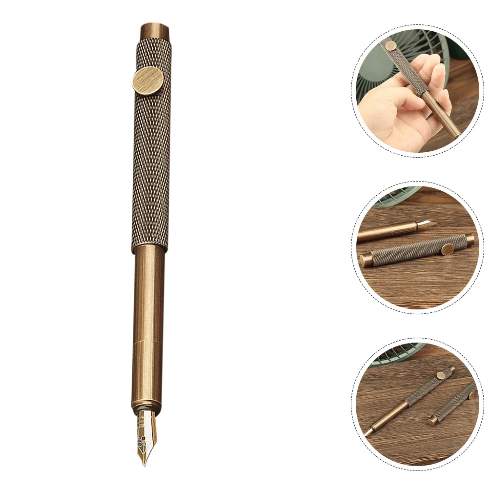 Brass Fountain Pen Refillable Pen Vintage Writing Instrument Brown Copper Ink Pen for Training
Brass Fountain Pen Refillable Pen Vintage Writing Instrument Brown Copper Ink Pen for Training