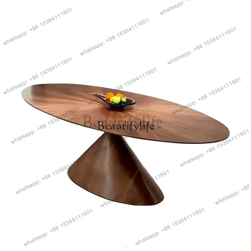 12Italian minimalist North American black walnut dining table creative oval solid wood dining table
12Italian minimalist North American black walnut dining table creative oval solid wood dining table