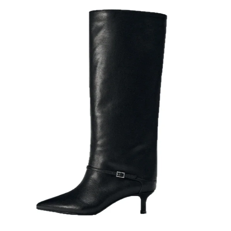 Роскошные дизайнерские сапоги, женские черные сапоги до колена с острым носком и пряжкой, удобные женские ботинки на каблуке из мягкой кожи
Роскошные дизайнерские сапоги, женские черные сапоги до колена с острым носком и пряжкой, удобные женские ботинки на каблуке из мягкой кожи