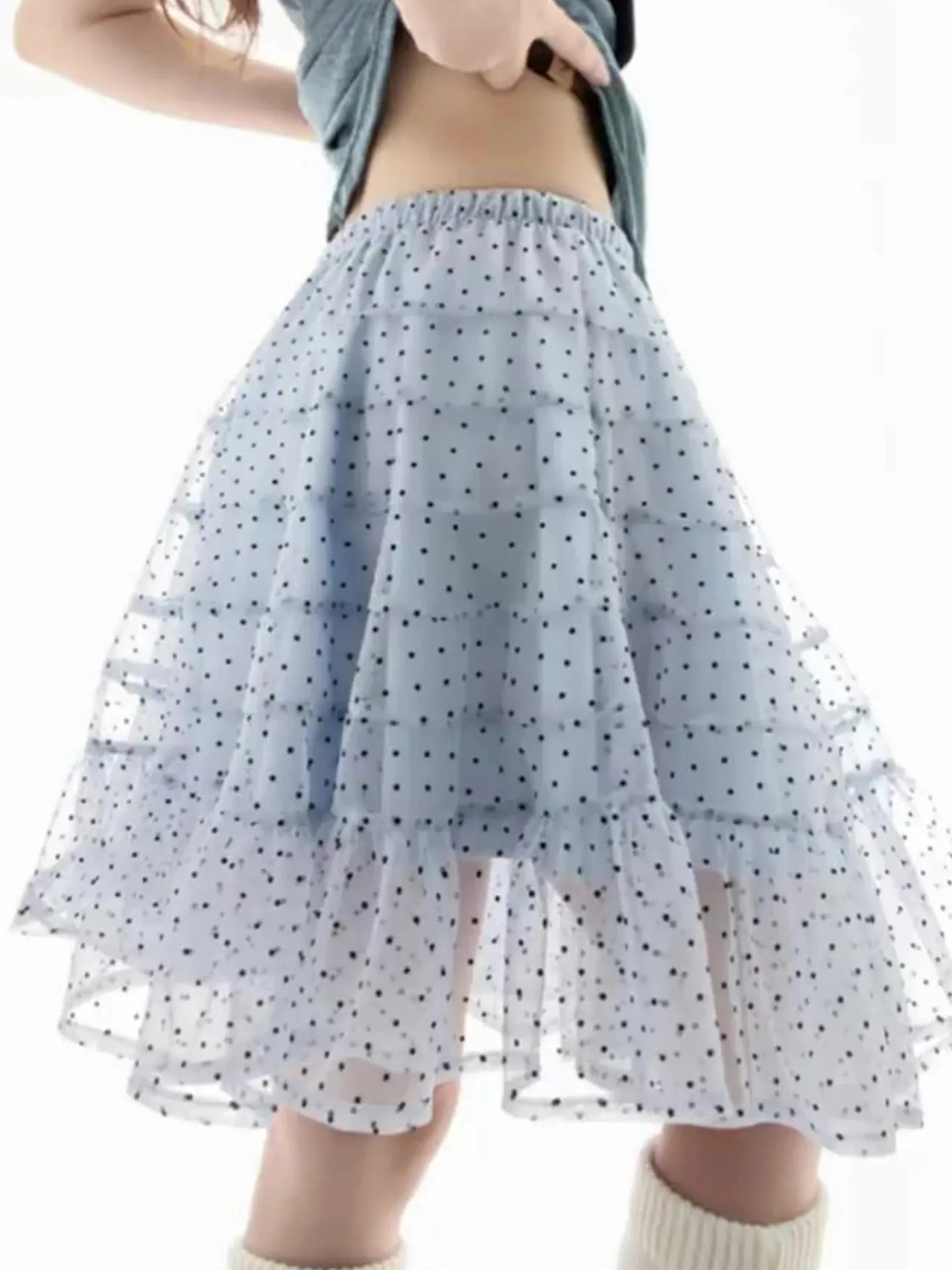 High Waist Mesh Polka Dot Skirt Women's Summer Slimming Cake Skirt Hem Korean Style Breathable Skin-Friendly Printed Half Skirt
High Waist Mesh Polka Dot Skirt Women's Summer Slimming Cake Skirt Hem Korean Style Breathable Skin-Friendly Printed Half Skirt