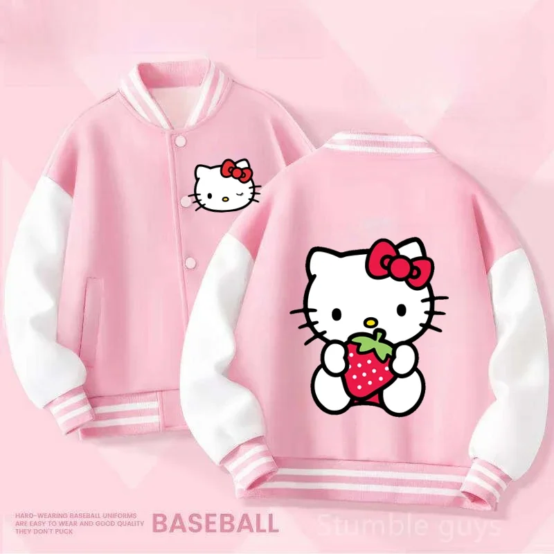 Детская модная верхняя одежда, бейсбольная форма Hello Kitty, от 3 до 14 лет, весенне-осенняя одежда Sanrio для мальчиков, бейсбольная куртка для девочек
Детская модная верхняя одежда, бейсбольная форма Hello Kitty, от 3 до 14 лет, весенне-осенняя одежда Sanrio для мальчиков, бейсбольная куртка для девочек