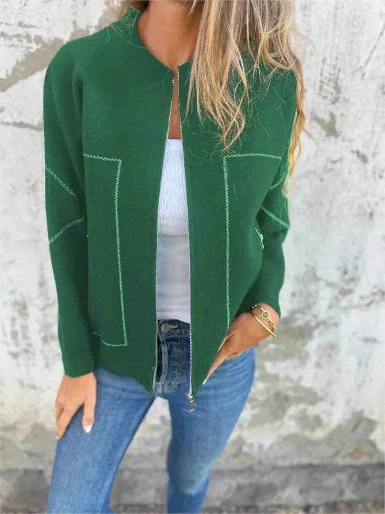 Casual Solid Zipper Women‘s Jackets Loose O-neck Long Sleeve Pockets Female Coats Autumn Winter Fashion Lady Jackets Outerwears
Casual Solid Zipper Women‘s Jackets Loose O-neck Long Sleeve Pockets Female Coats Autumn Winter Fashion Lady Jackets Outerwears