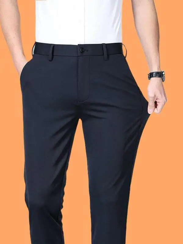 Busin Casual Men's Ice Silk Straight Leg Pants Anti-Wrinkle Elastic No-Ironing Long Trousers Polyester Fiber mid Waist
Busin Casual Men's Ice Silk Straight Leg Pants Anti-Wrinkle Elastic No-Ironing Long Trousers Polyester Fiber mid Waist