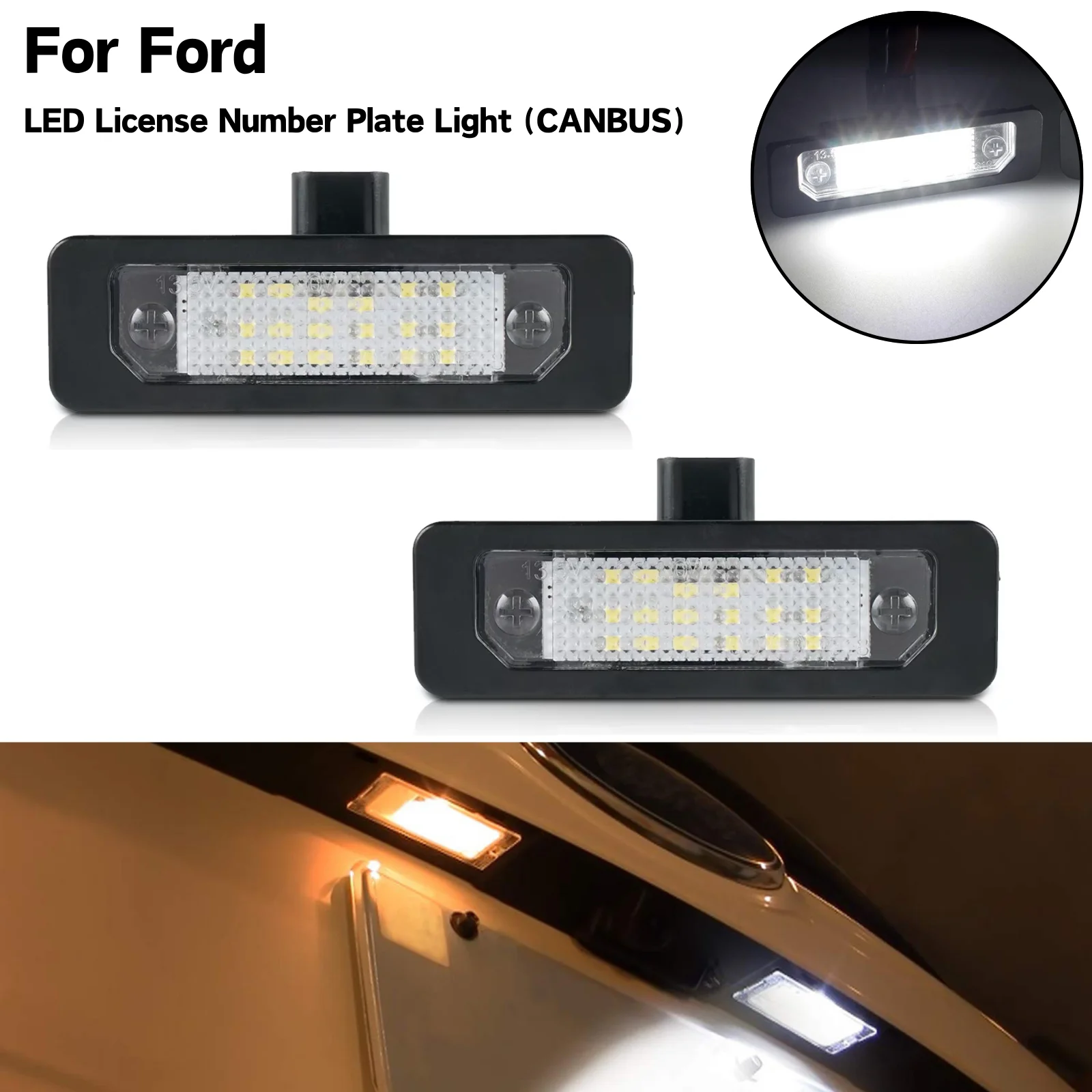 For Ford Flex Taurus Mustang Focus Fusion Mercury, For Lincoln MKS MKZ MKT, 6500K White 2Pcs LED License Plate Lights Canbus 12V
For Ford Flex Taurus Mustang Focus Fusion Mercury, For Lincoln MKS MKZ MKT, 6500K White 2Pcs LED License Plate Lights Canbus 12V