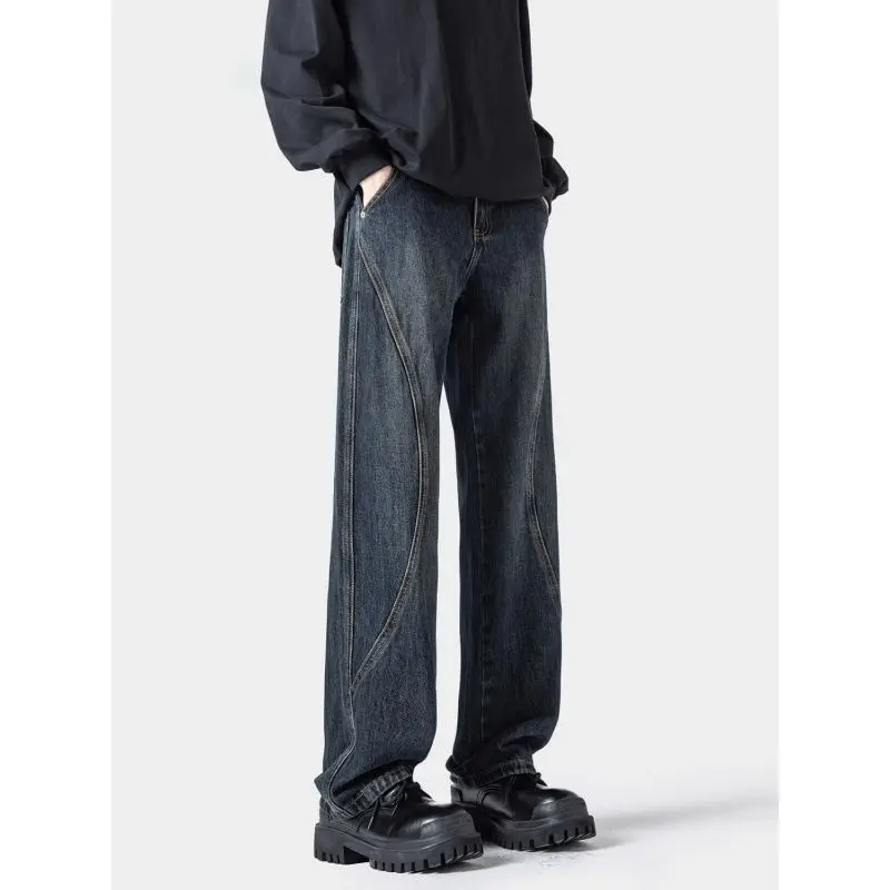 American Retro Splicing Jeans Men's Trendy Crand Vibe Loose Wide-leg Pants Casual Pants Ruffian Handsome Straight Pants
American Retro Splicing Jeans Men's Trendy Crand Vibe Loose Wide-leg Pants Casual Pants Ruffian Handsome Straight Pants