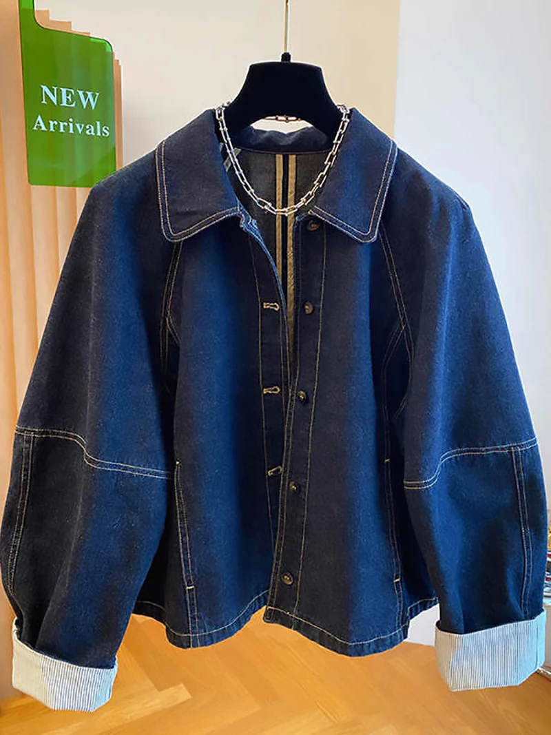 Retro Blue Denim Jacket Women's Spring Autumn Style Shirt 2026 New Popular Item High-end Feeling Shirt Top
Retro Blue Denim Jacket Women's Spring Autumn Style Shirt 2026 New Popular Item High-end Feeling Shirt Top