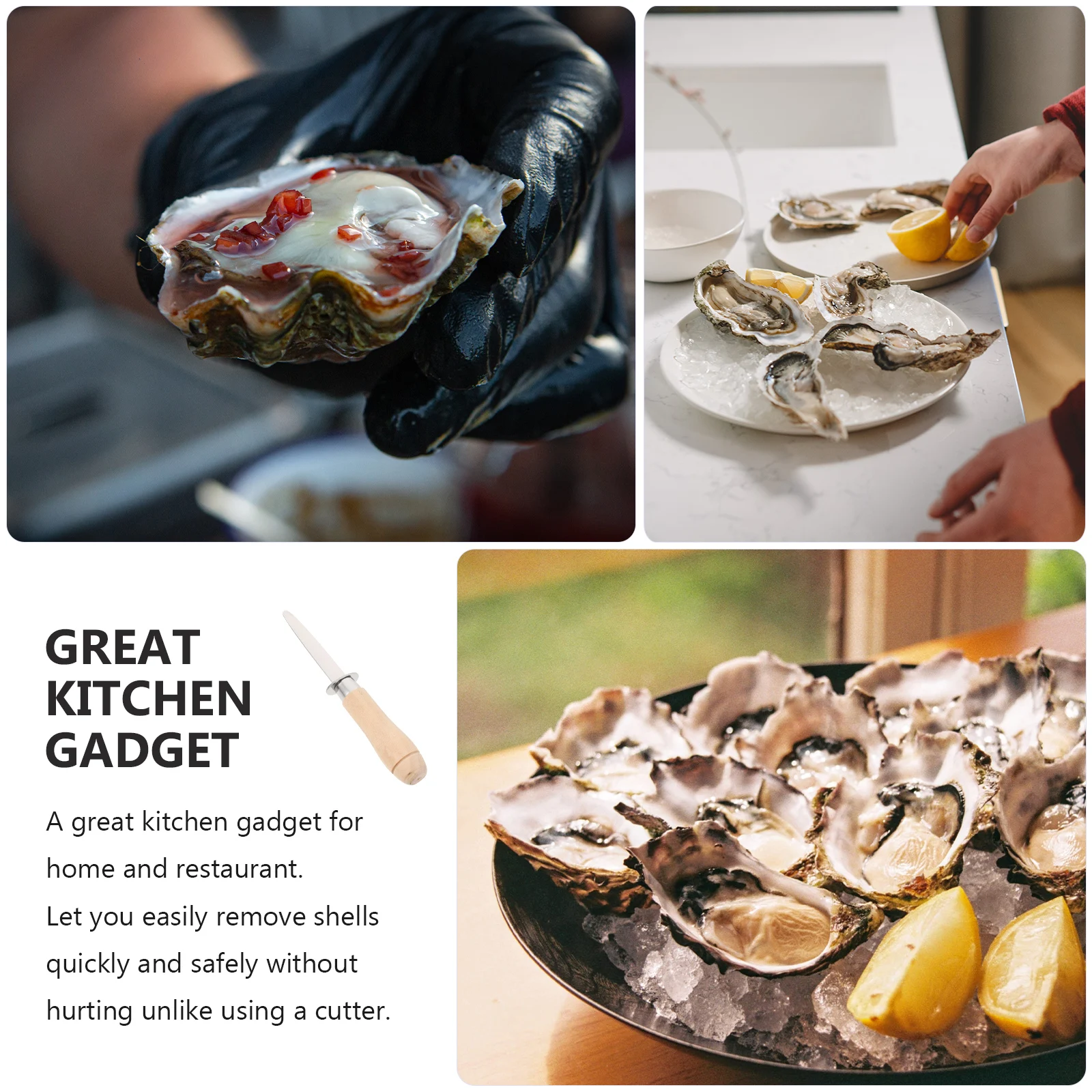 Oyster Knife Reusable Ergonomic Handle Stainless Steel Opener Kitchen Gadget Khaki Color For Home Restaurant
Oyster Knife Reusable Ergonomic Handle Stainless Steel Opener Kitchen Gadget Khaki Color For Home Restaurant