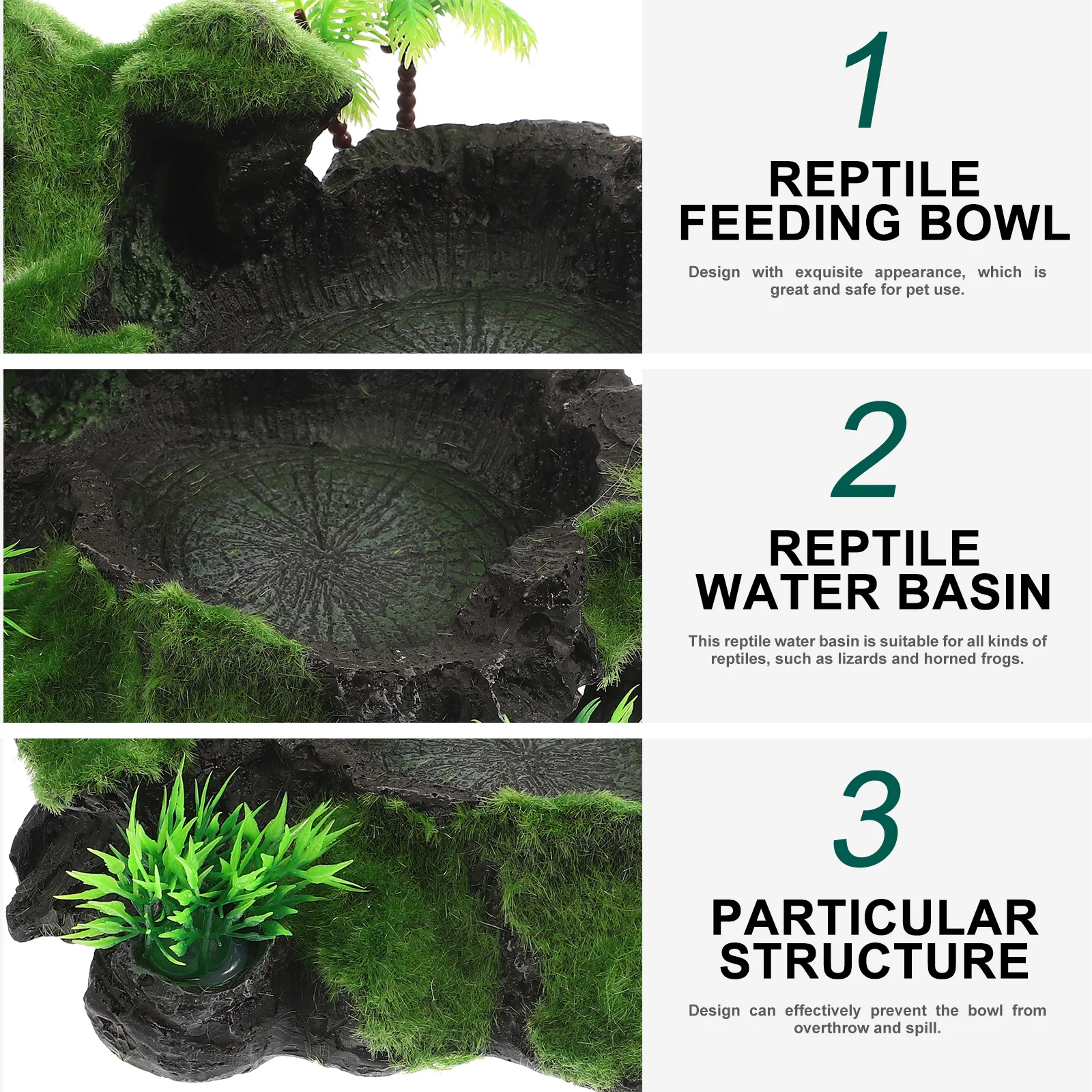 Natural Resin Reptile Feeding Bowl Terrarium Water Dish Wear-Resistant Decorative Safety Use Reptile Dish Snack Supplies
Natural Resin Reptile Feeding Bowl Terrarium Water Dish Wear-Resistant Decorative Safety Use Reptile Dish Snack Supplies