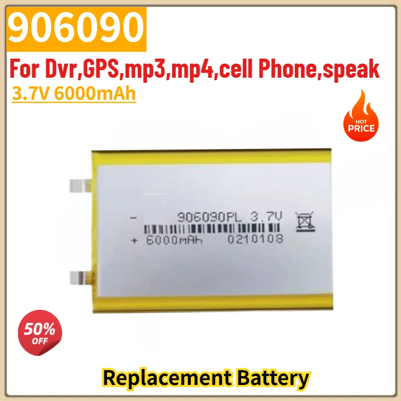 906090 High Quality Smart Home Battery 3.7V 6000mAh for Dvr,GPS,mp3,mp4,cell Phone,speak Brand New Replacement Battery
906090 High Quality Smart Home Battery 3.7V 6000mAh for Dvr,GPS,mp3,mp4,cell Phone,speak Brand New Replacement Battery