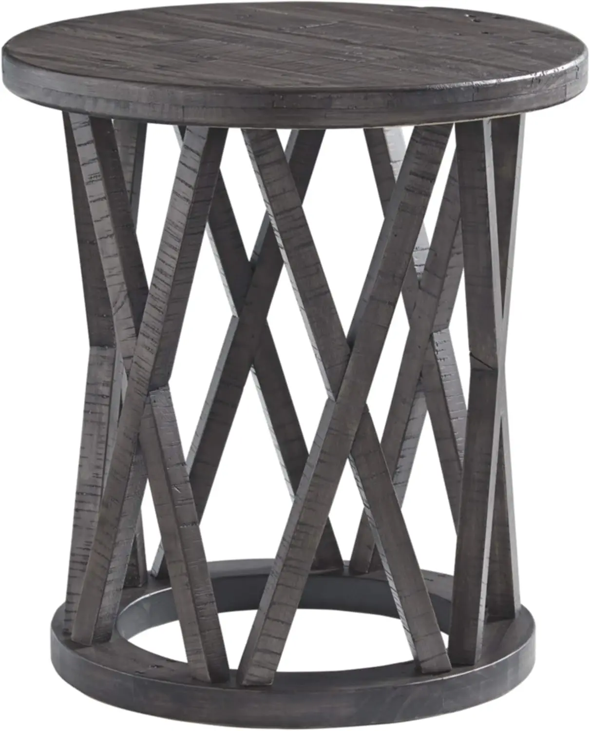 Sharzane Rustic Round End Table Made of Solid Pine Wood, Gray with Weathered Finish
Sharzane Rustic Round End Table Made of Solid Pine Wood, Gray with Weathered Finish