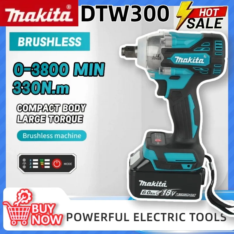 Бесщеточный аккумуляторный ударный гайковерт Makita DTW300, 330 Нм, 18 В, для снятия шин, ремонта автомобилей, литиевый, мощный инструмент
Бесщеточный аккумуляторный ударный гайковерт Makita DTW300, 330 Нм, 18 В, для снятия шин, ремонта автомобилей, литиевый, мощный инструмент