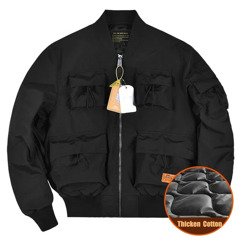 Men's 2026 Thicken Pilot Jacket Multiple Pockets Cargo Baseball Jersey Coat Autumn and Winter Cotton Pad Bomber Jackets Male
Men's 2026 Thicken Pilot Jacket Multiple Pockets Cargo Baseball Jersey Coat Autumn and Winter Cotton Pad Bomber Jackets Male