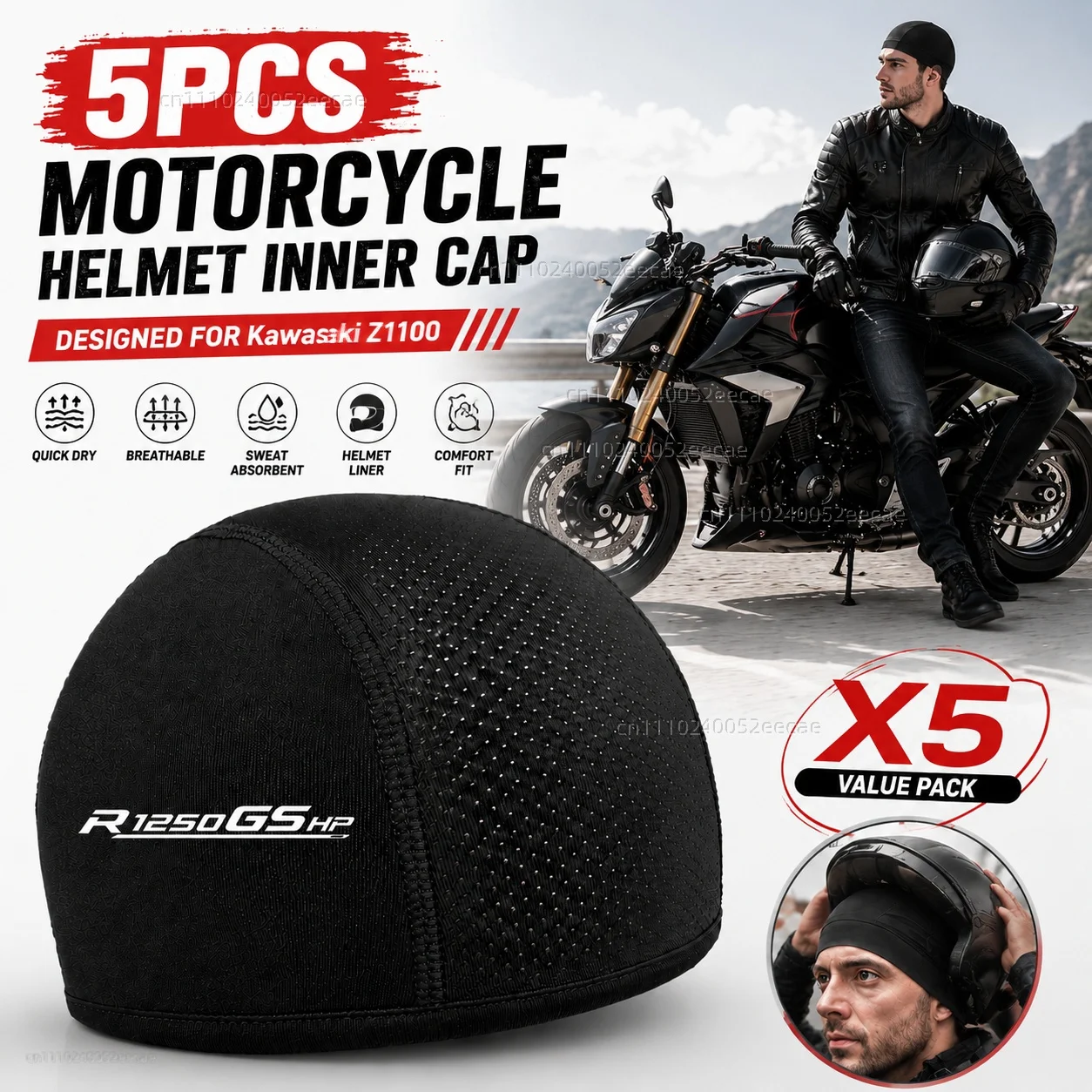 5pcs Motorcycle Helmet Inner Cap Hat Quick Dry Breathable Hat Racing Cap Skull Cap Cooling Thin Soft For BMW R1250GSHP 2019-2026
5pcs Motorcycle Helmet Inner Cap Hat Quick Dry Breathable Hat Racing Cap Skull Cap Cooling Thin Soft For BMW R1250GSHP 2019-2026