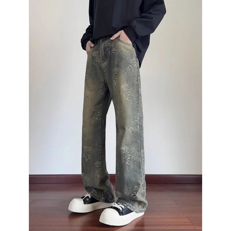 New American Style Niche Jacquard Jeans High-Waisted Slimming Straight-Leg Pants Men Extra-Long Version Clean-Fit Denim Trousers
New American Style Niche Jacquard Jeans High-Waisted Slimming Straight-Leg Pants Men Extra-Long Version Clean-Fit Denim Trousers