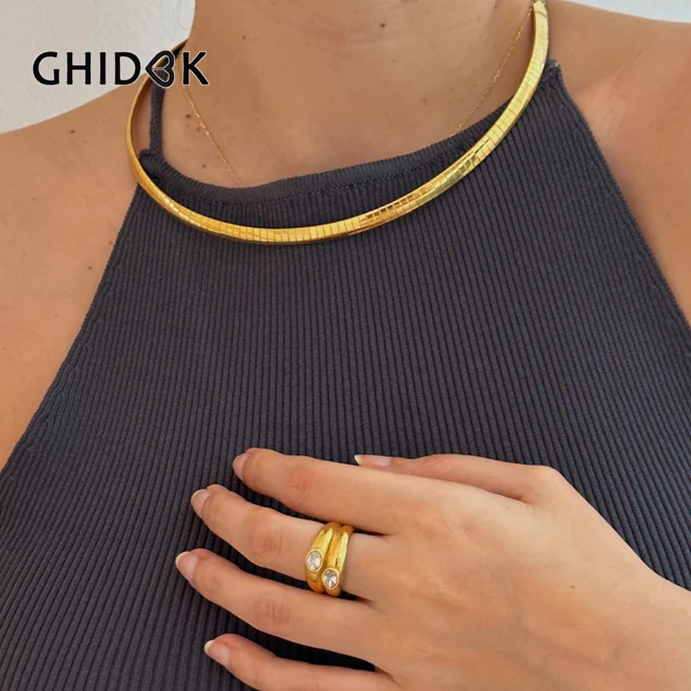 GHIDBK модная цепочка из нержавеющей стали 18k гальванизированная 4-8 мм Гладкая Омега тонкая плоская змеиная цепь женское ожерелье ювелирные аксессуары
GHIDBK модная цепочка из нержавеющей стали 18k гальванизированная 4-8 мм Гладкая Омега тонкая плоская змеиная цепь женское ожерелье ювелирные аксессуары
