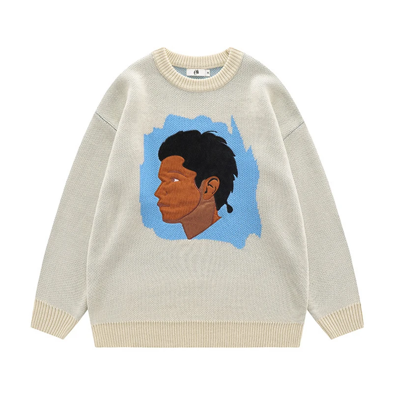 Harajuku Handsome Pullover Sweater Oversized Japanese Cartoon Avatar Embroidery Men Women Knitted Sweater Long Sleeves Tops 2022
Harajuku Handsome Pullover Sweater Oversized Japanese Cartoon Avatar Embroidery Men Women Knitted Sweater Long Sleeves Tops 2022