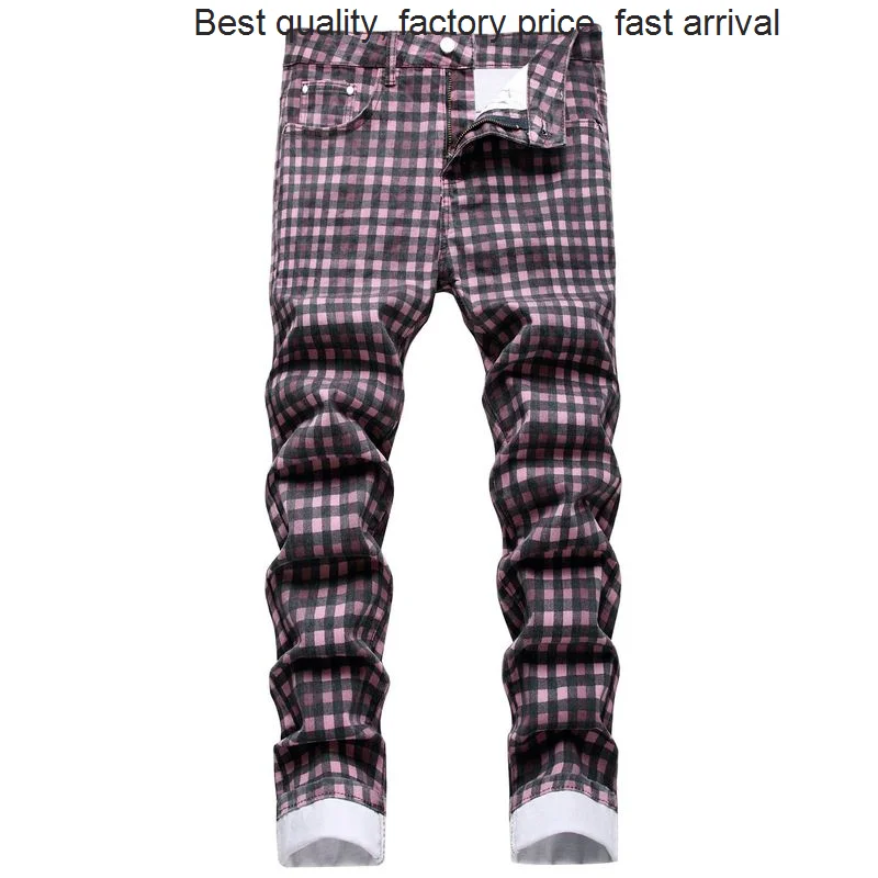 High quality luxury brand Plaid Printed Jeans Fashion Slim Stretch Denim Pants Trendy Streetwear Plus Size Straight Trousers Men
High quality luxury brand Plaid Printed Jeans Fashion Slim Stretch Denim Pants Trendy Streetwear Plus Size Straight Trousers Men