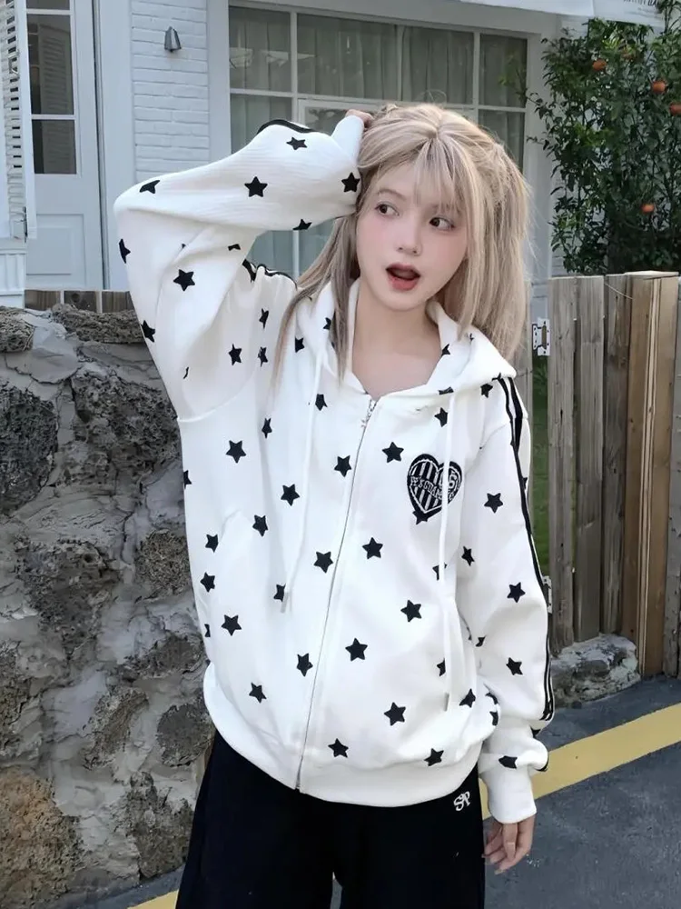 Американские толстовки женские винтажные полосатые толстовки со звездами Y2K с принтом весенние свободные с длинными рукавами Love Bf уличная одежда осенние топы на молнии
Американские толстовки женские винтажные полосатые толстовки со звездами Y2K с принтом весенние свободные с длинными рукавами Love Bf уличная одежда осенние топы на молнии