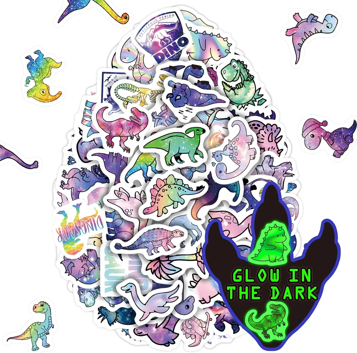70 Pcs Holographic Dinosaur Kids Stickers Glow in The Dark, Vinyl Waterproof Dinos Decals for Water
70 Pcs Holographic Dinosaur Kids Stickers Glow in The Dark, Vinyl Waterproof Dinos Decals for Water