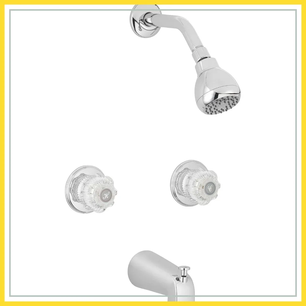 Acrylic Knobs Tub and Shower Faucet Trim Kit, Polished Chrome Two Handle
Acrylic Knobs Tub and Shower Faucet Trim Kit, Polished Chrome Two Handle