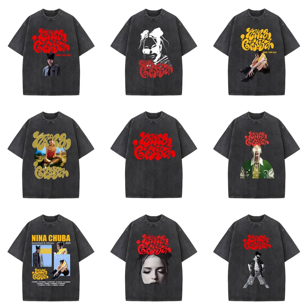 Rapper Nina Chuba Graphic Washed Vintage T-shirt Arena Tour 2025 T Shirt Men Women Hip Hop Fashion Oversized T-shirts Streetwear
Rapper Nina Chuba Graphic Washed Vintage T-shirt Arena Tour 2025 T Shirt Men Women Hip Hop Fashion Oversized T-shirts Streetwear