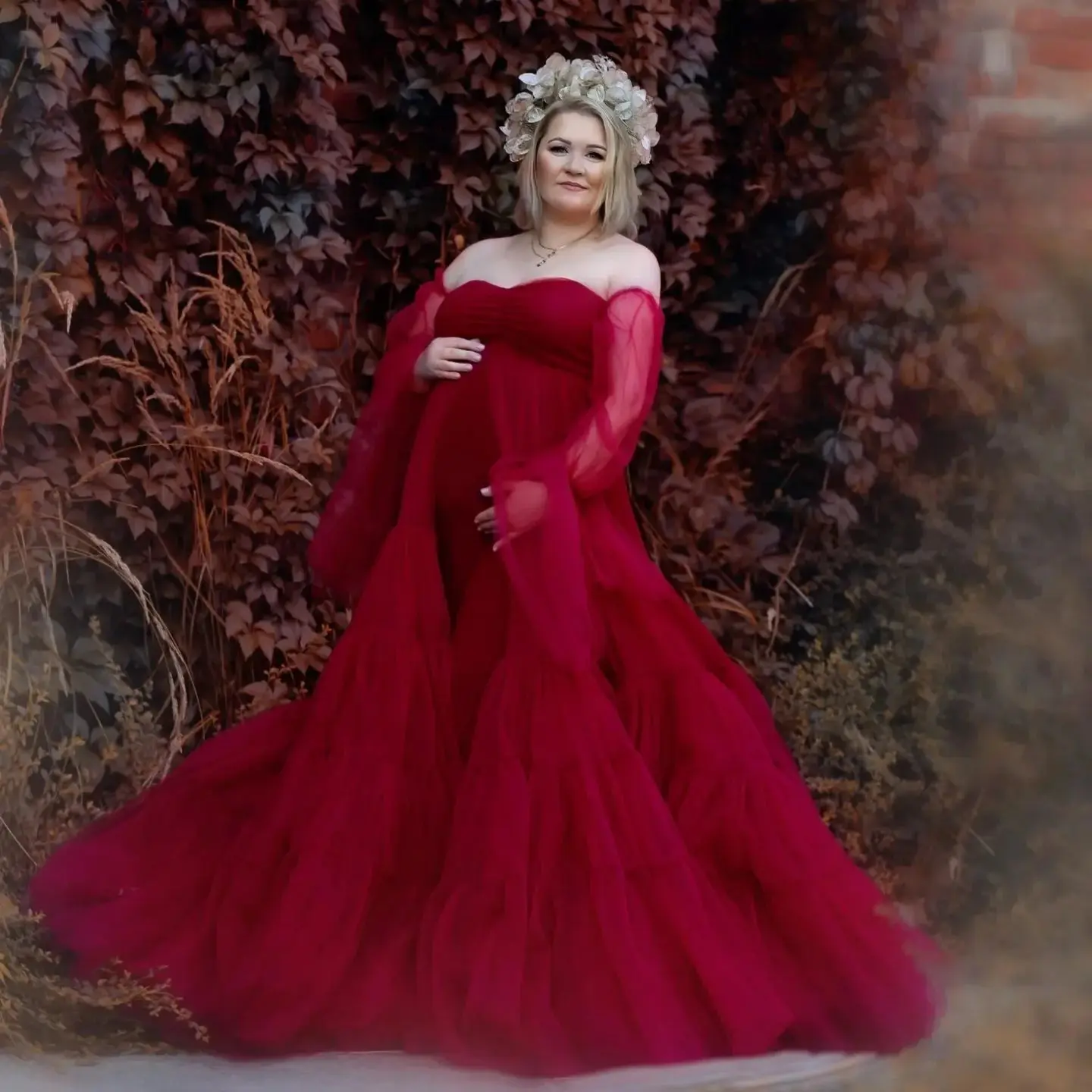 Vintage Red Maternity Dresses Off The Shoulder Sweetheart Puffy Plus Size Pregnancy Gowns For Photography Babyshower Gowns
Vintage Red Maternity Dresses Off The Shoulder Sweetheart Puffy Plus Size Pregnancy Gowns For Photography Babyshower Gowns