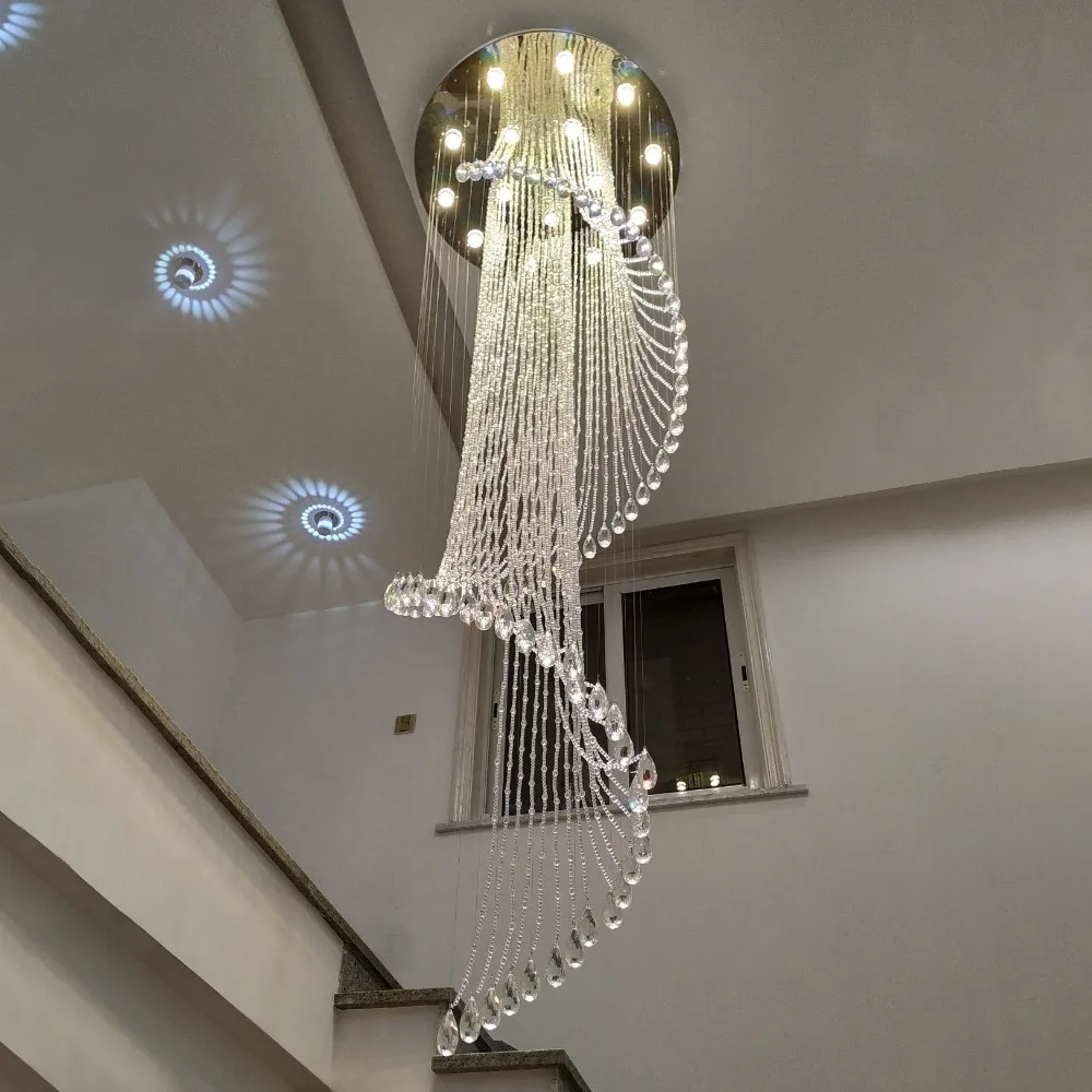 Modern Spiral Crystal Staircase Ceiling Chandelier Loft Theater Creative Villa Hall Long Hanging Lamp
Modern Spiral Crystal Staircase Ceiling Chandelier Loft Theater Creative Villa Hall Long Hanging Lamp