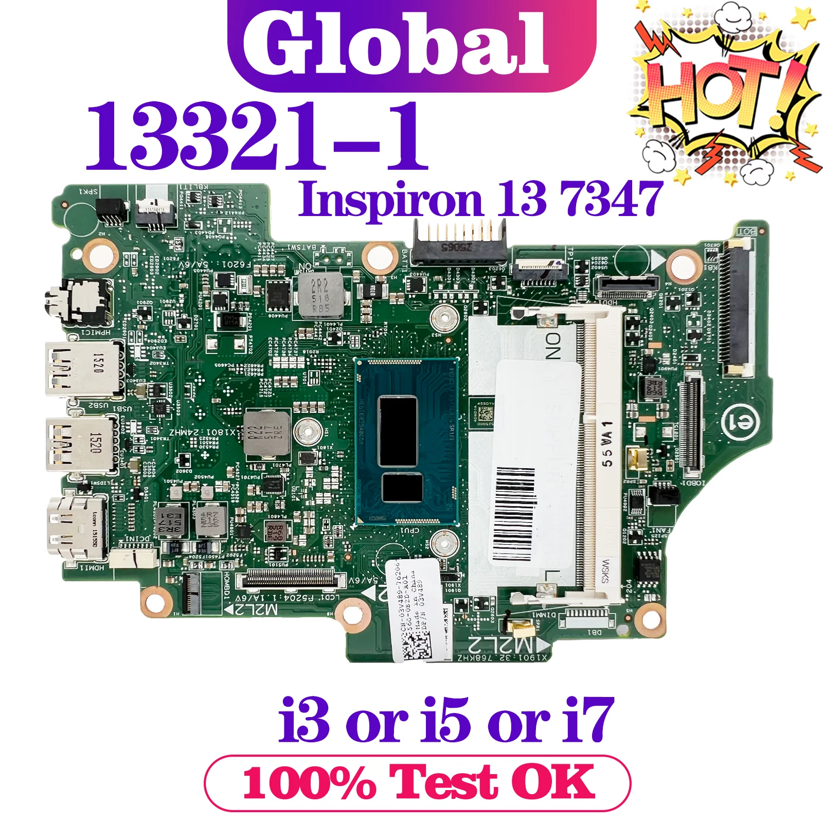 KEFU 13321-1 Mainboard For Dell Inspiron 13 7347 Laptop Motherboard i3 i5 i7 4th Gen
KEFU 13321-1 Mainboard For Dell Inspiron 13 7347 Laptop Motherboard i3 i5 i7 4th Gen