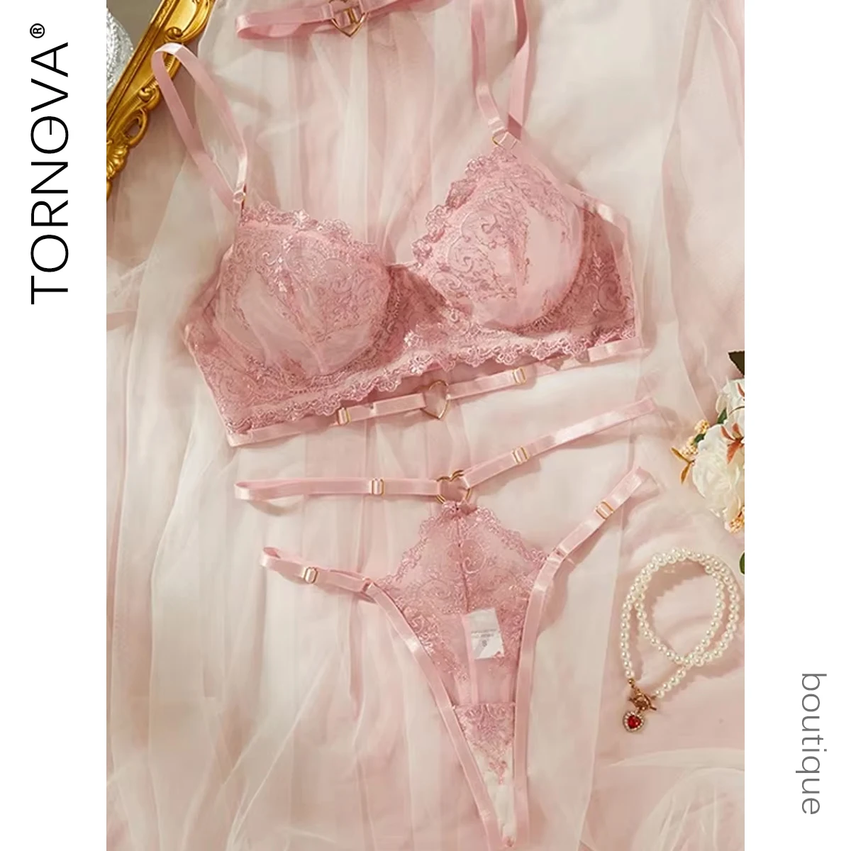 Tornova Sexy Lingerie Comfortable Ultra-Thin Sexy Lace Printing Patchwork Mesh Semi-Transparent Push-Up Pink Underwear Set New
Tornova Sexy Lingerie Comfortable Ultra-Thin Sexy Lace Printing Patchwork Mesh Semi-Transparent Push-Up Pink Underwear Set New