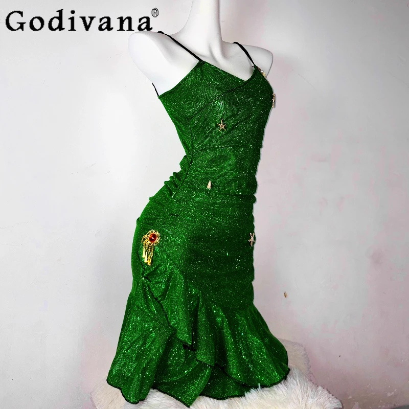 Original Handmade Green Princess Dress for Women High Waist Sexy Hip Wrap Fishtail Dress Female Sleeveless Lolita Dress
Original Handmade Green Princess Dress for Women High Waist Sexy Hip Wrap Fishtail Dress Female Sleeveless Lolita Dress