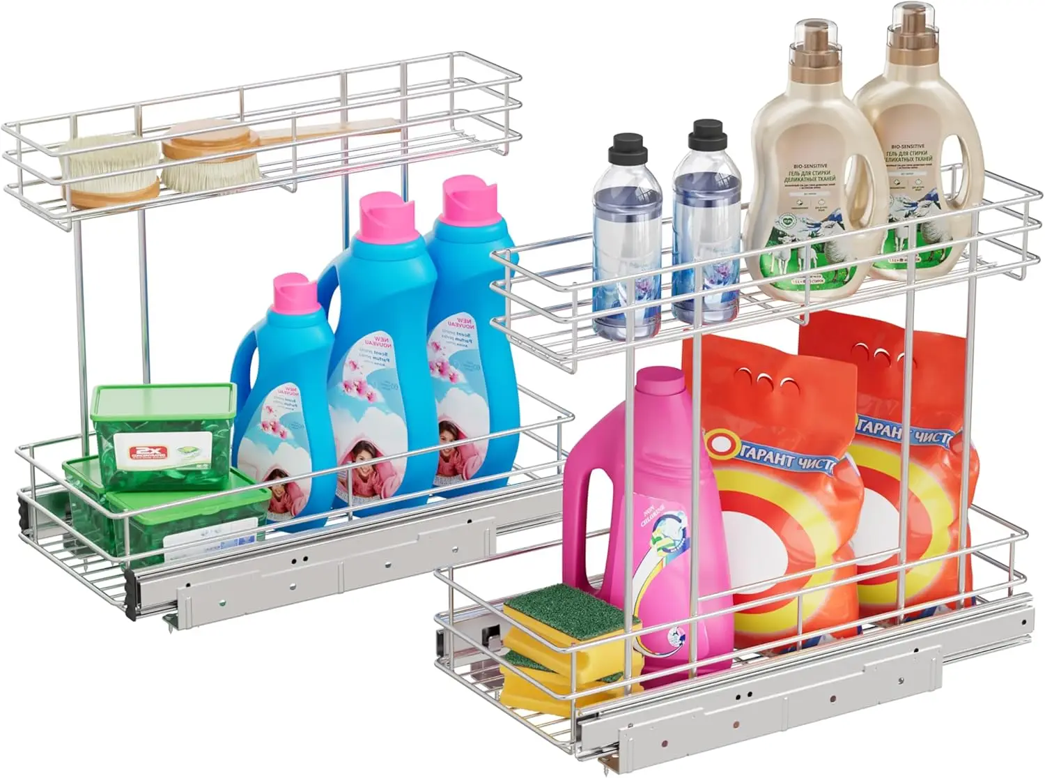 Under Sink Organizer 2 Packs, Pull Out Cabinet Organizer 2 Tier, Under Sink Slide Out Organizer Chrome Plated, Under Kitchen Bat
Under Sink Organizer 2 Packs, Pull Out Cabinet Organizer 2 Tier, Under Sink Slide Out Organizer Chrome Plated, Under Kitchen Bat