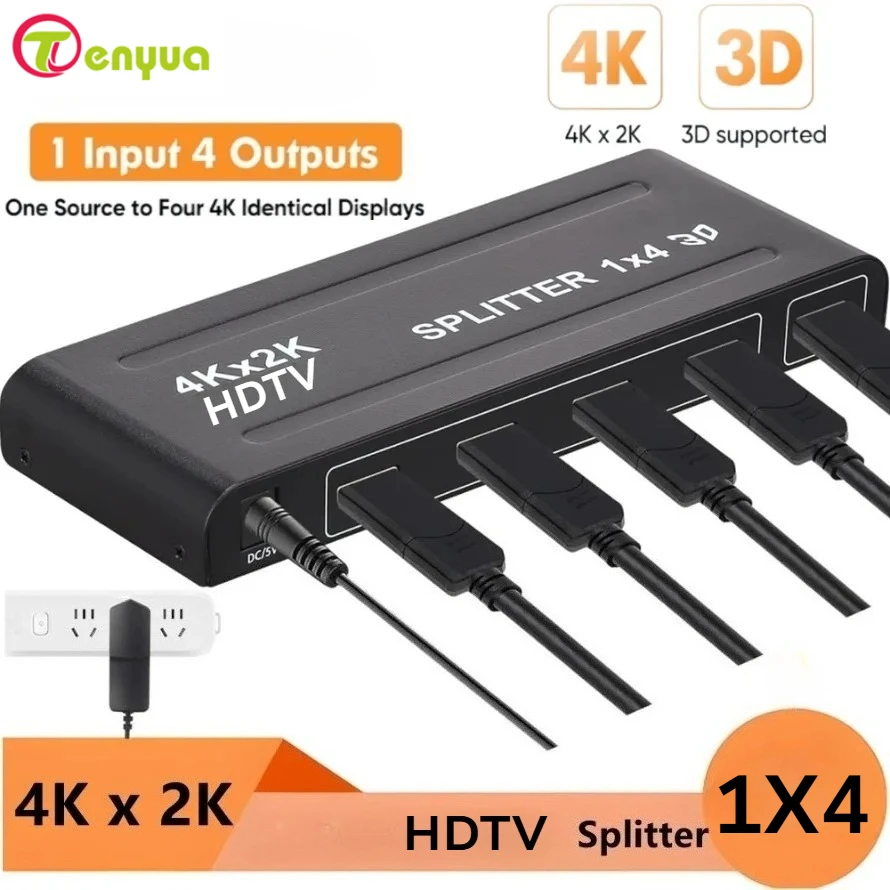 4K 3D HDTV Splitter 1 in 4 out HD-compatible Splitter 1x4 HDTV Video Splitter for Xbox PS4 DVD PC Laptop
4K 3D HDTV Splitter 1 in 4 out HD-compatible Splitter 1x4 HDTV Video Splitter for Xbox PS4 DVD PC Laptop