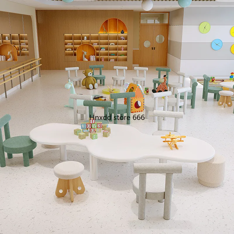 Children's early education training institution kindergarten special-shaped table and chair set
Children's early education training institution kindergarten special-shaped table and chair set